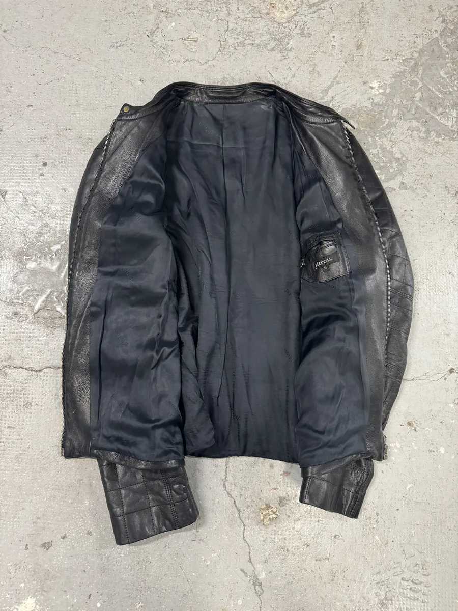2000s Jitrois Black Leather Pure Premium Biker Jacket - Image 7