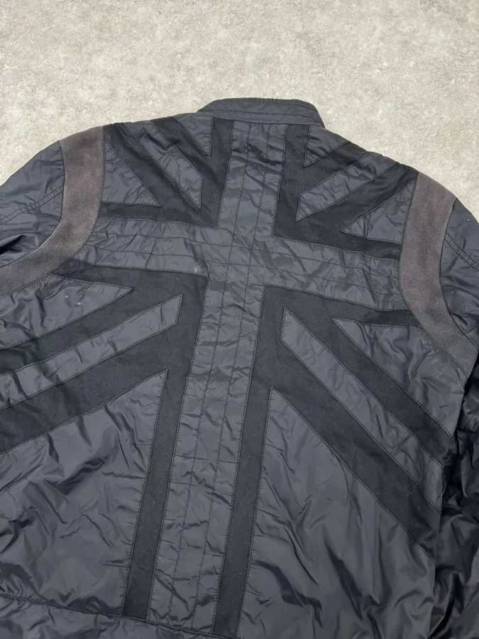 2000s John Richmond Faded Black UK Flag British Jacket - Image 6