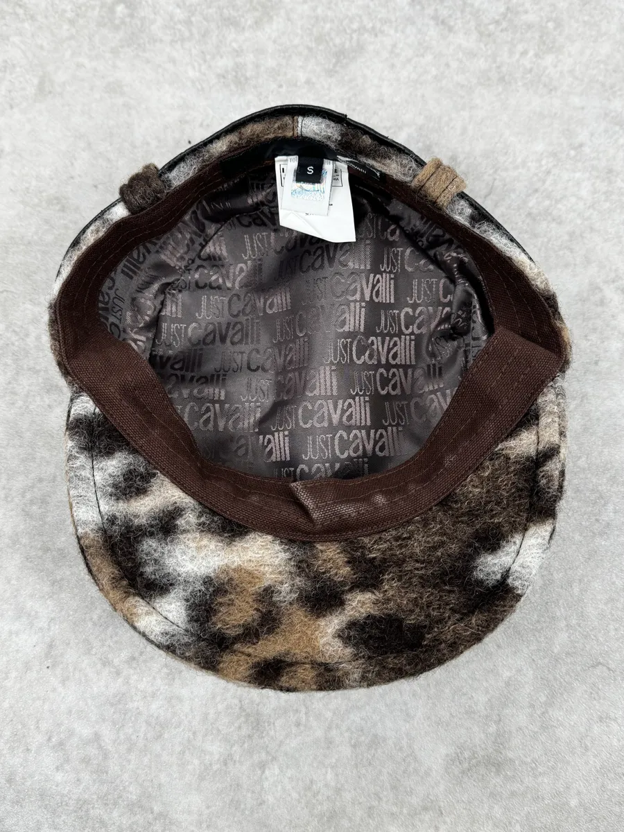2000s Just Cavalli Leopard Caporal Cap - Image 6