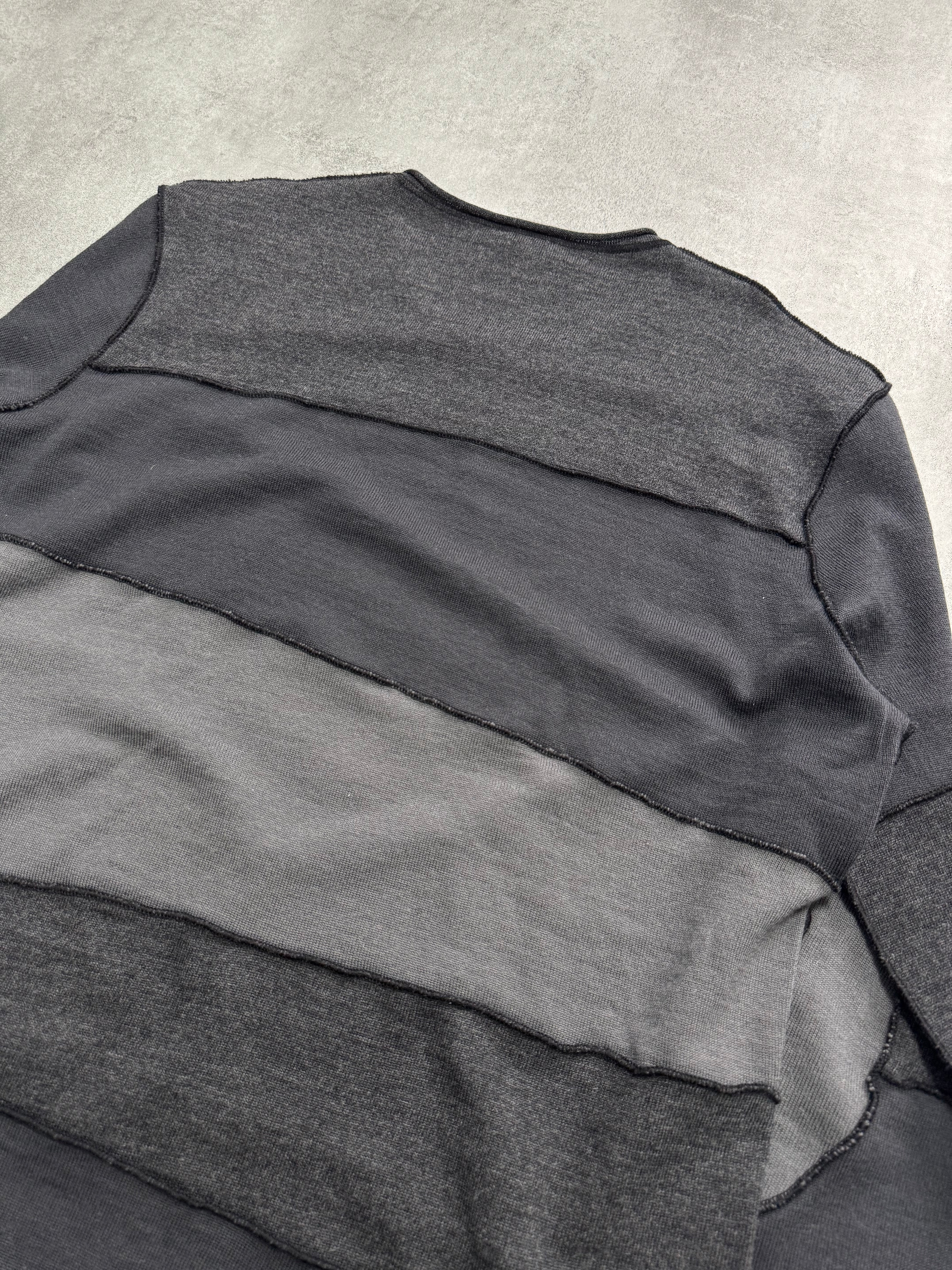 2000s Kenzo Patchworks Wool Grey Sweater - Image 5
