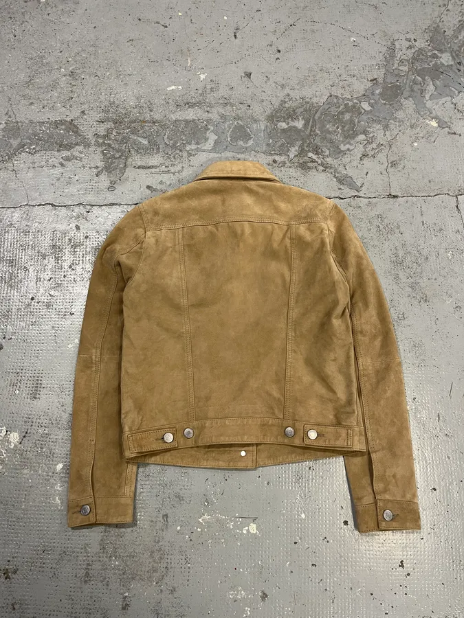 2000s Levi’s Camel Suede Leather Trucker Jacket - Image 7
