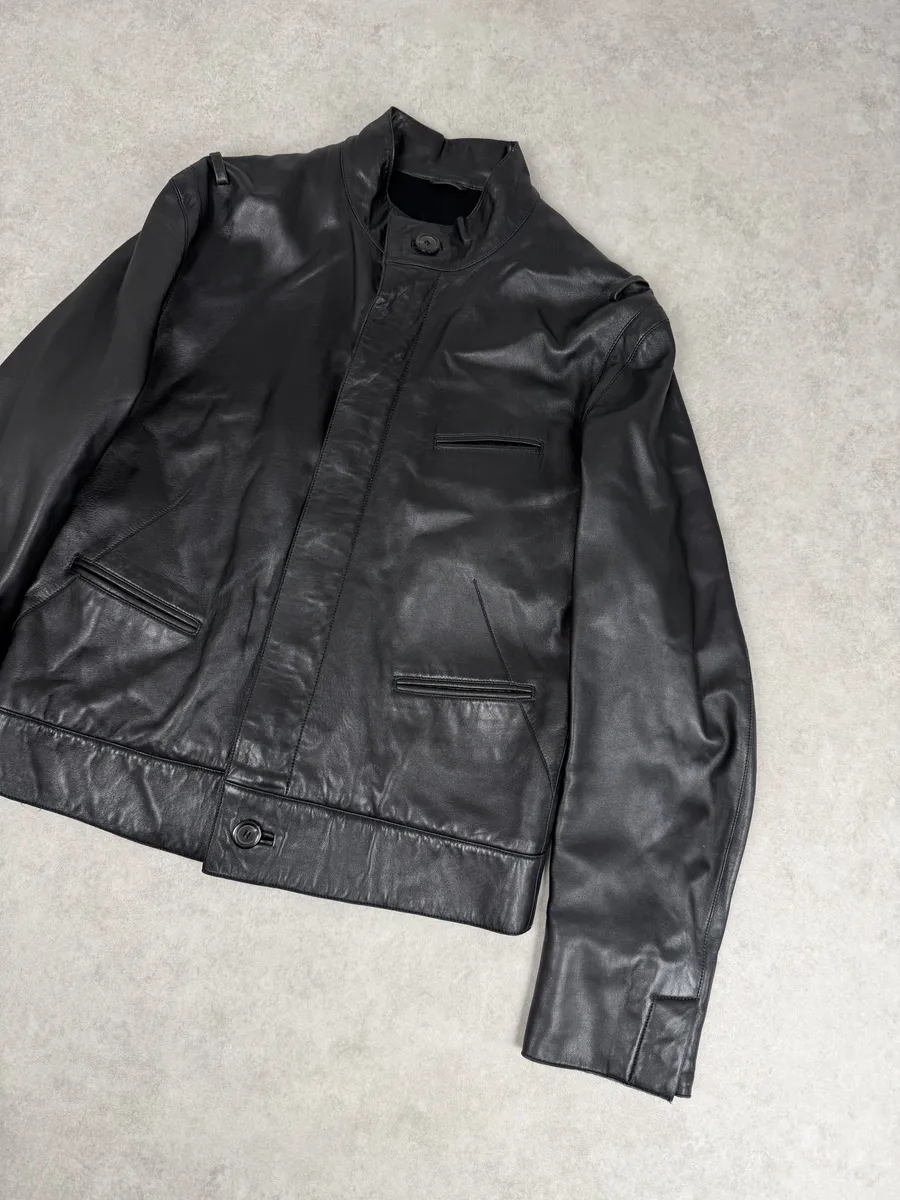2000s Louis Vuitton Black French Classy Leather Jacket - Image 7