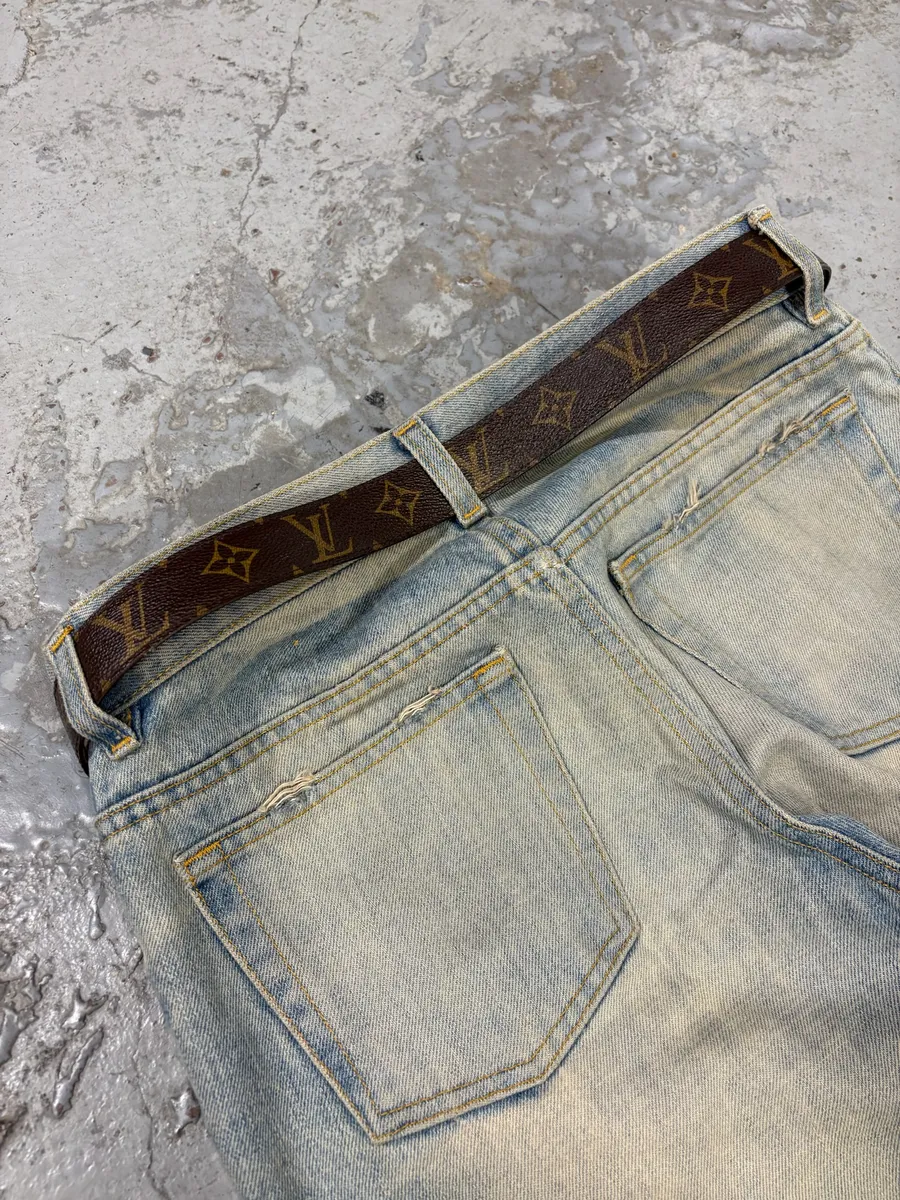 2000s Louis Vuitton Brown Leather Belt - Image 2