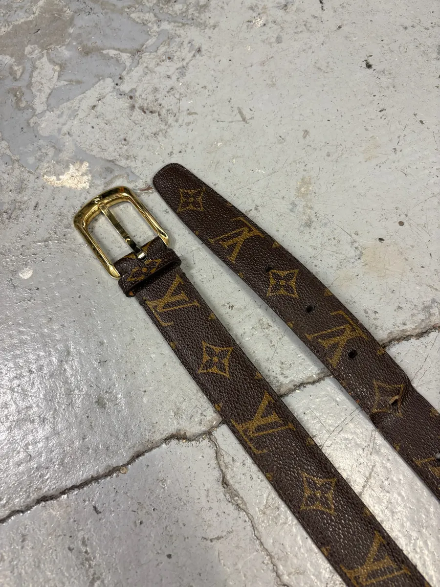2000s Louis Vuitton Brown Leather Belt - Image 3