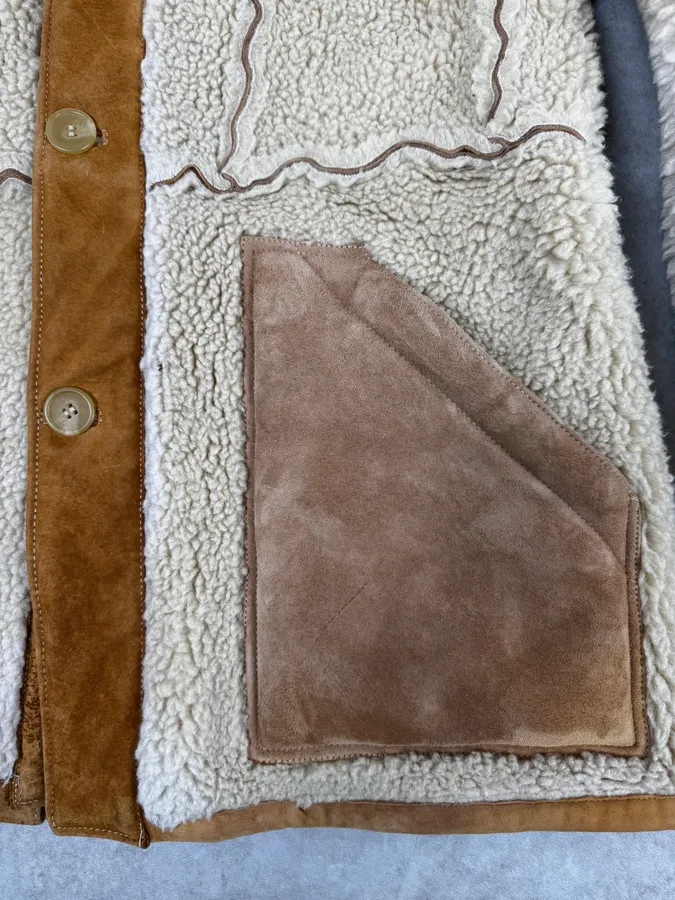 2000s Maison Margiela H&M Shearling Beige Reversible Long Jacket - Image 9