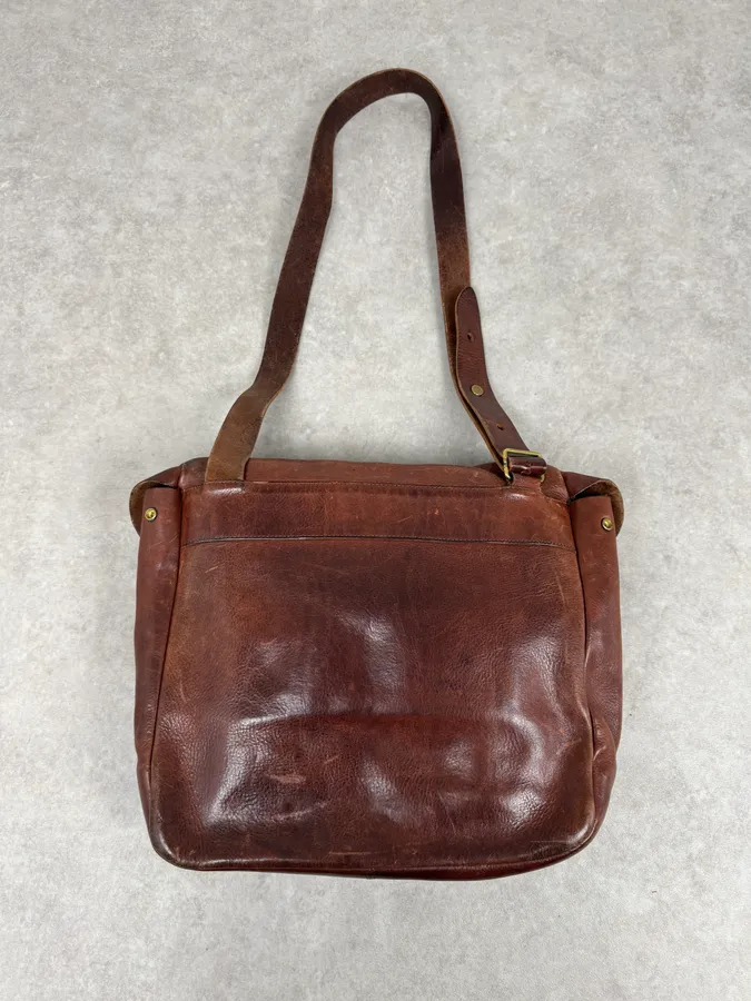 2000s Maison Martin Margiela Artisanal Brown Leather Straps Shoulder Bag - Image 11