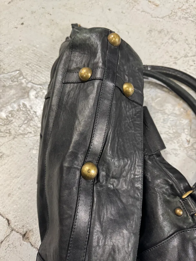 2000s Maison Martin Margiela Line 11 Large Black Handle Bag - Image 8