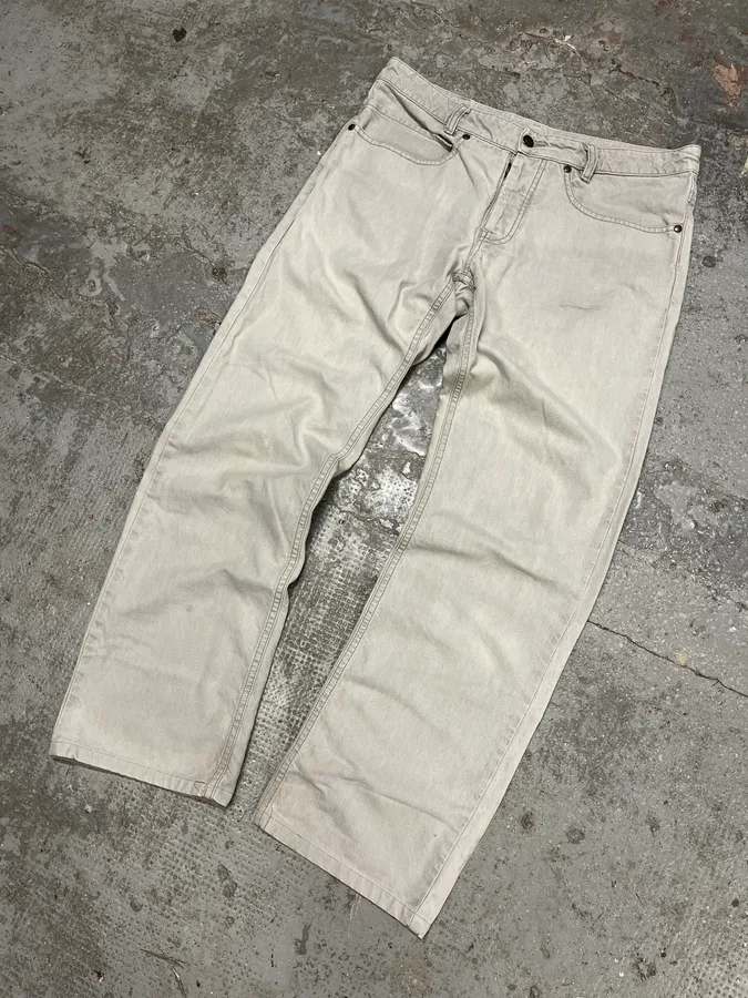 2000s Maison Martin Margiela White Signature Jeans - Image 5
