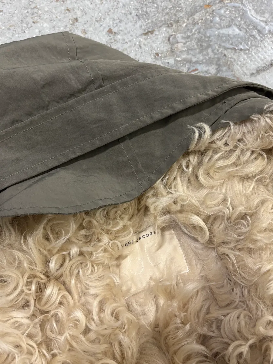 2000s Marc Jacobs Military Green Long Parka Fur Hooded Jacket - Image 9