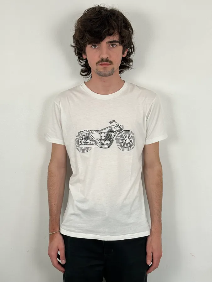 2000s Marc Jacobs White Motorcycle T-Shirt - Image 2