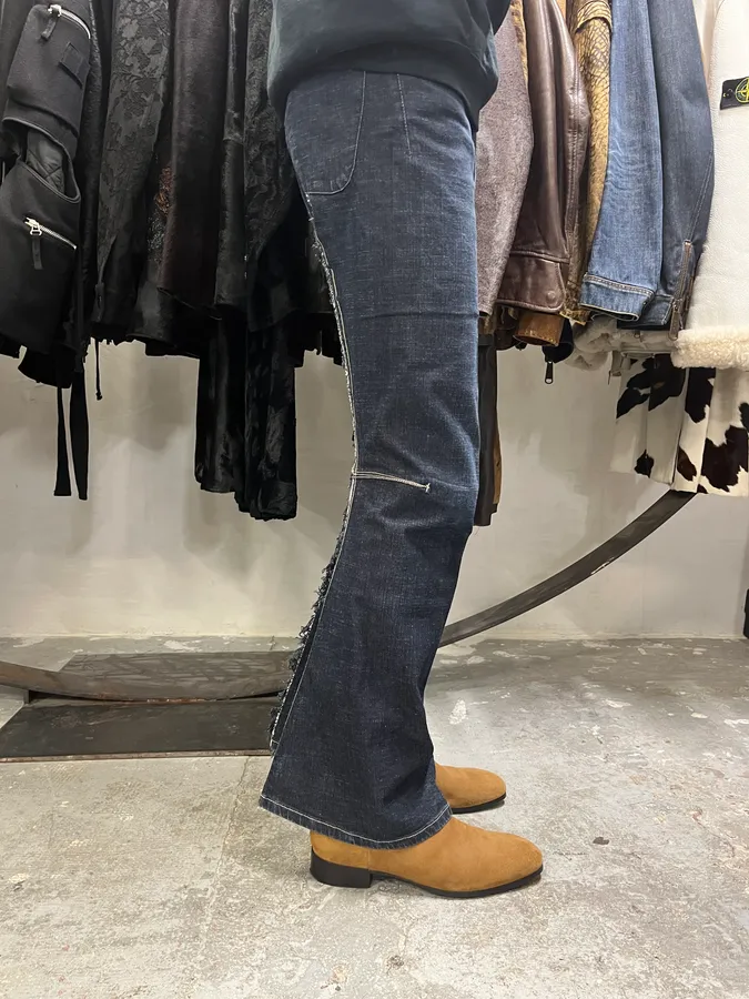 2000s Marithé + Francois Girbaud Blue Distressed Avant-Garde Denim Jeans - Image 3