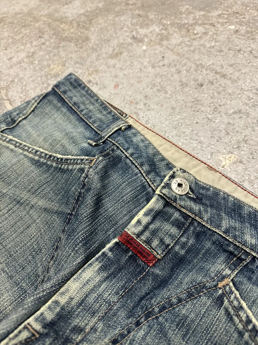 2000s Marithé + Francois Girbaud Blue Faded Denim Jeans - Image 6