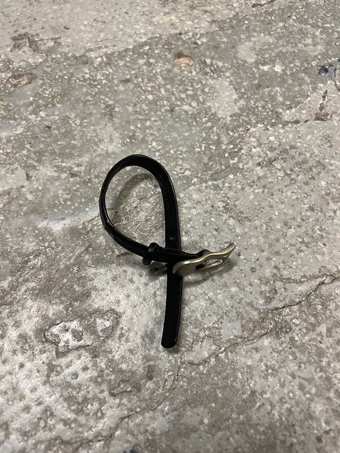 2000s Marithé + François Girbaud Black Leather Bracelet - Image 3