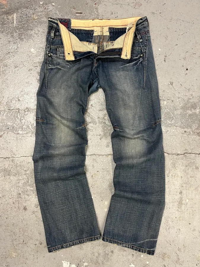 2000s Marithé + François Girbaud Blue Distressed Denim Jeans - Image 5
