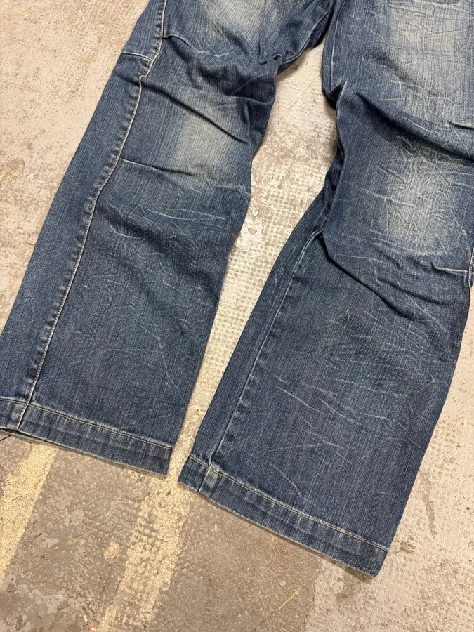2000s Marithé + François Girbaud Blue Faded Denim Jeans - Image 7