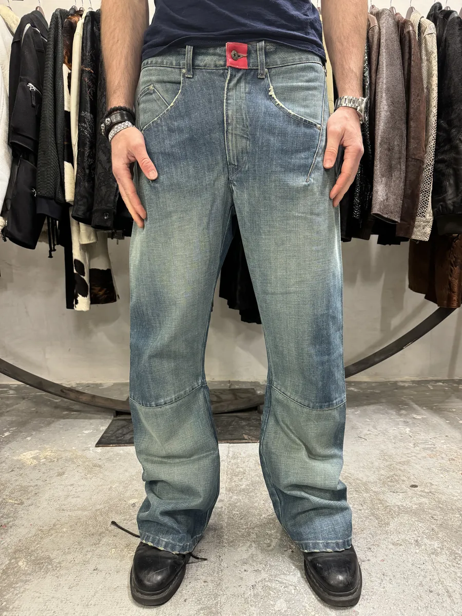 2000s Marithé + François Girbaud Blue Faded Rebel Denim Jeans - Image 3