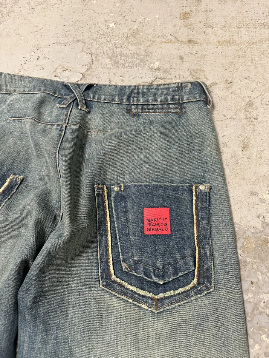2000s Marithé + François Girbaud Blue Faded Rebel Denim Jeans - Image 8