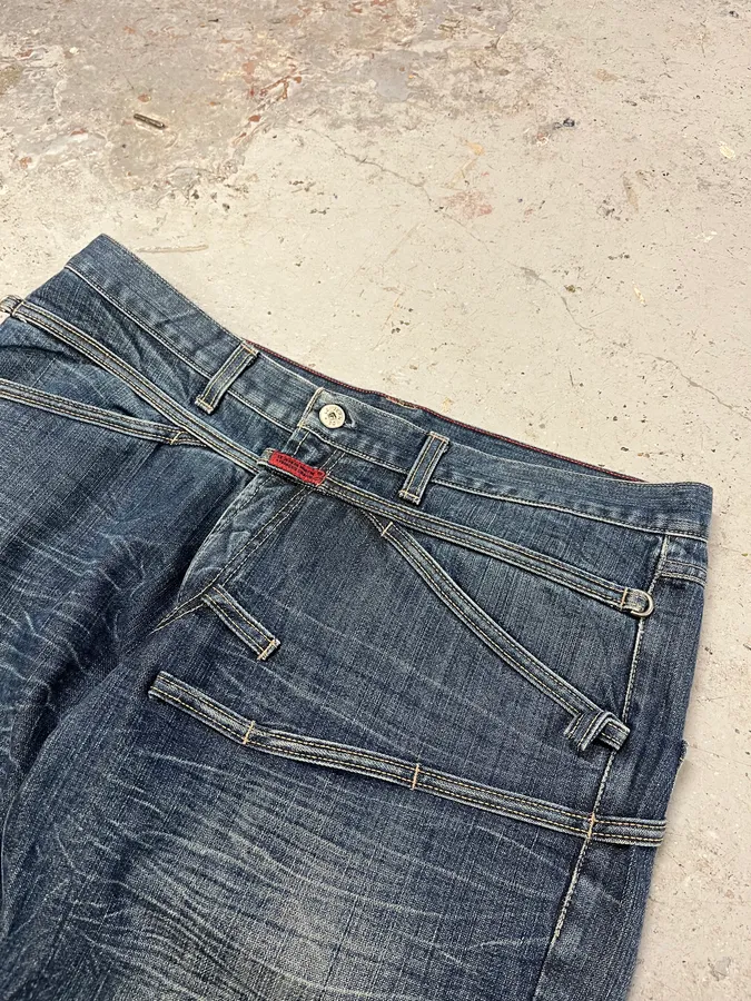 2000s Marithé + François Girbaud Blue Rebel Faded Denim Jeans - Image 6