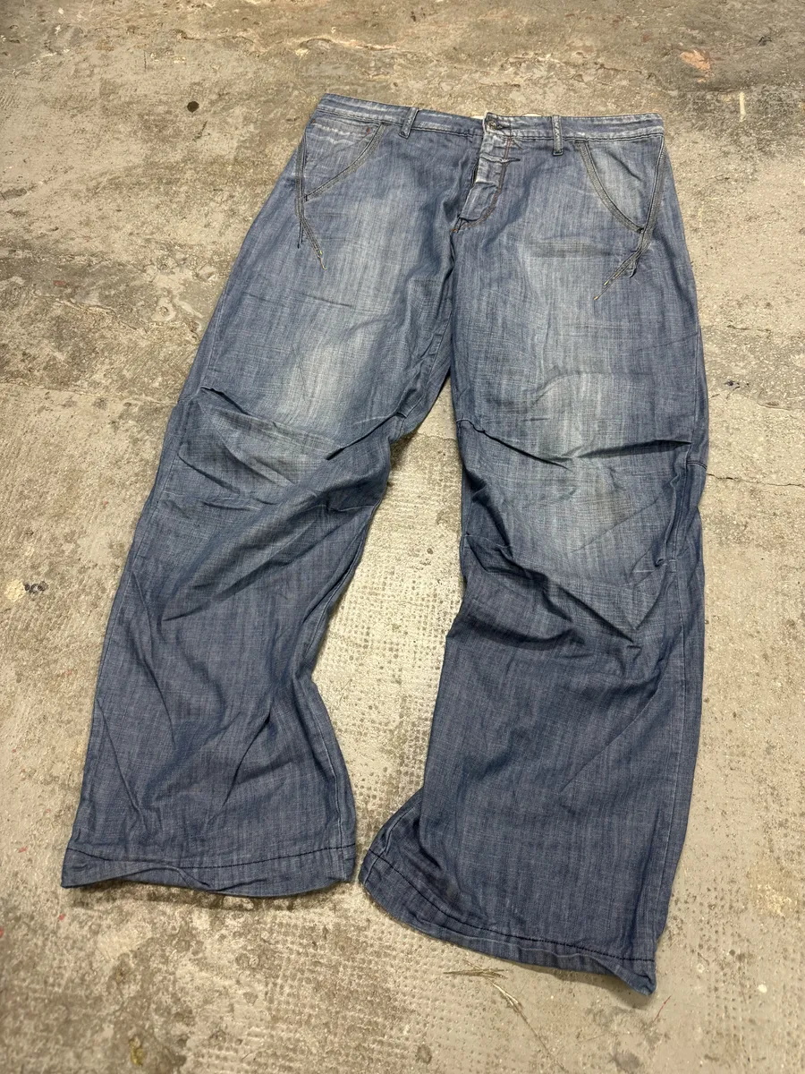 2000s Marithé + François Girbaud Blue Relaxed Cozy Jeans - Image 9
