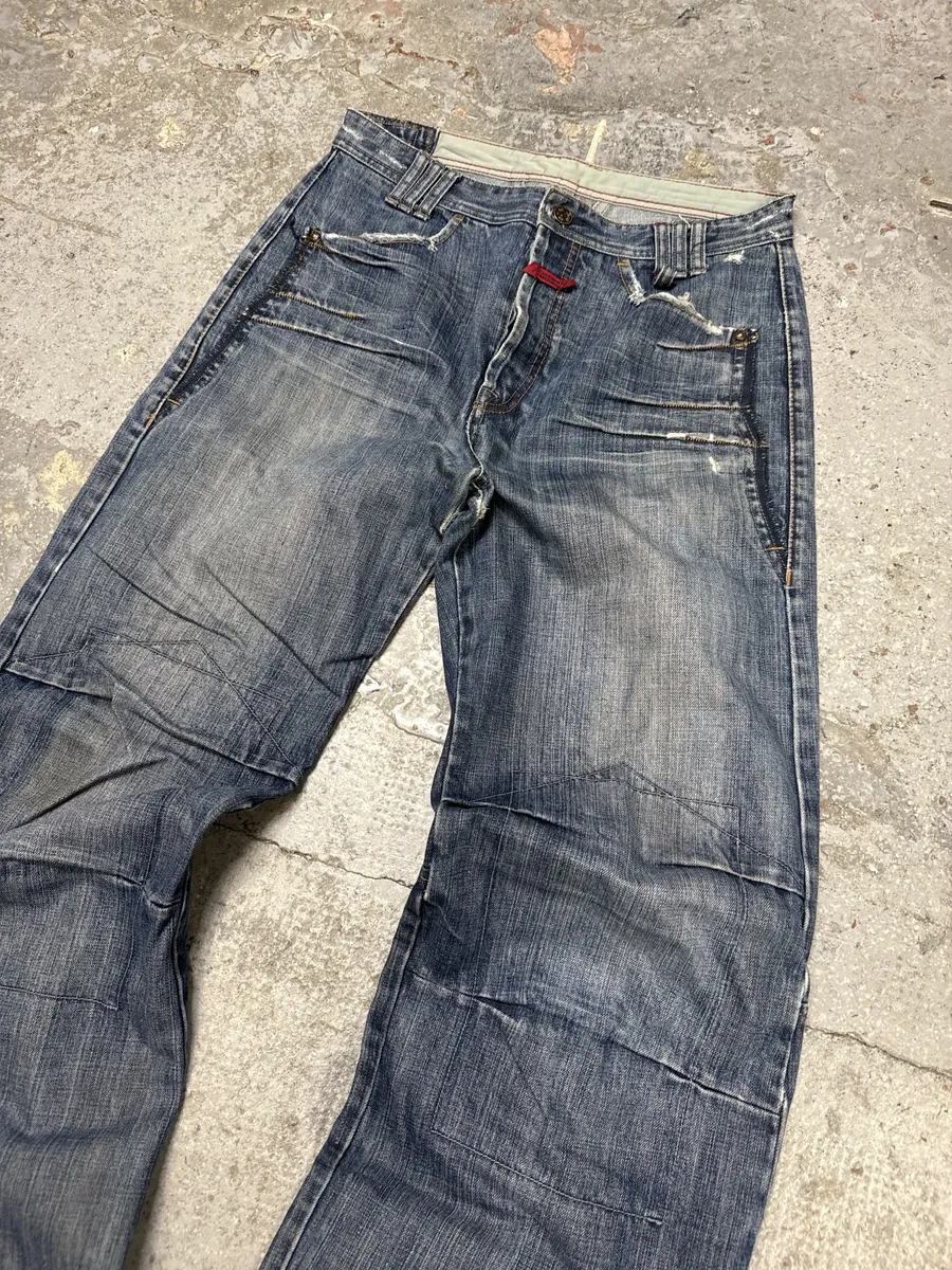 2000s Marithé + François Girbaud Blue Relaxed Regular Denim Jeans - Image 4