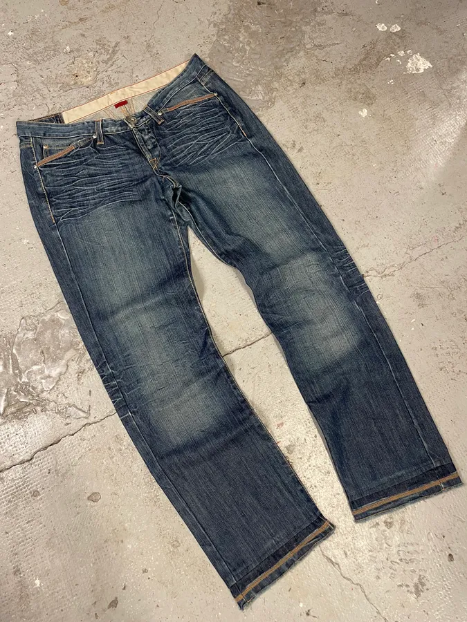 2000s Marithé + François Girbaud Blue Stonewashed Denim Jeans - Image 5