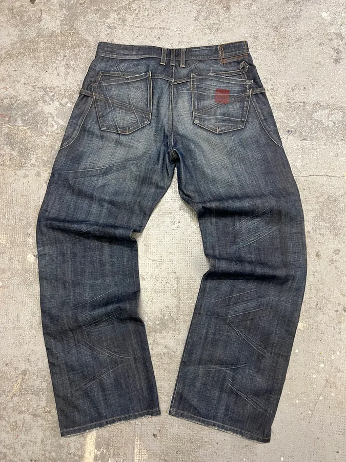 2000s Marithé + François Girbaud Blue Structured Denim Jeans - Image 13