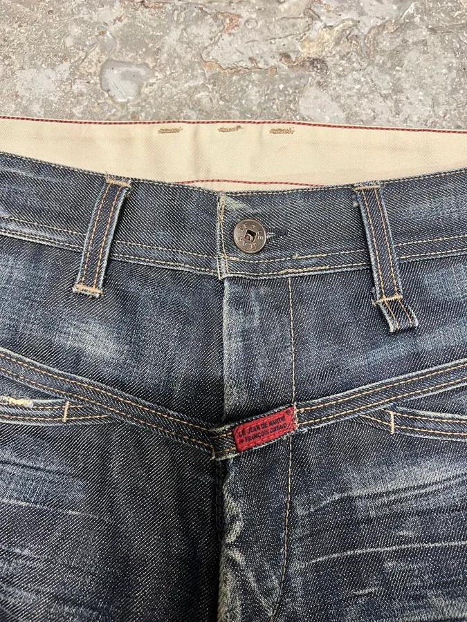 2000s Marithé + François Girbaud Blue Structured Denim Jeans - Image 15
