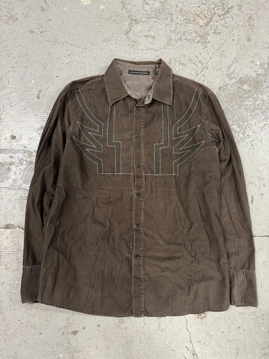 2000s Marithé + François Girbaud Brown Wings Shirt - Image 5