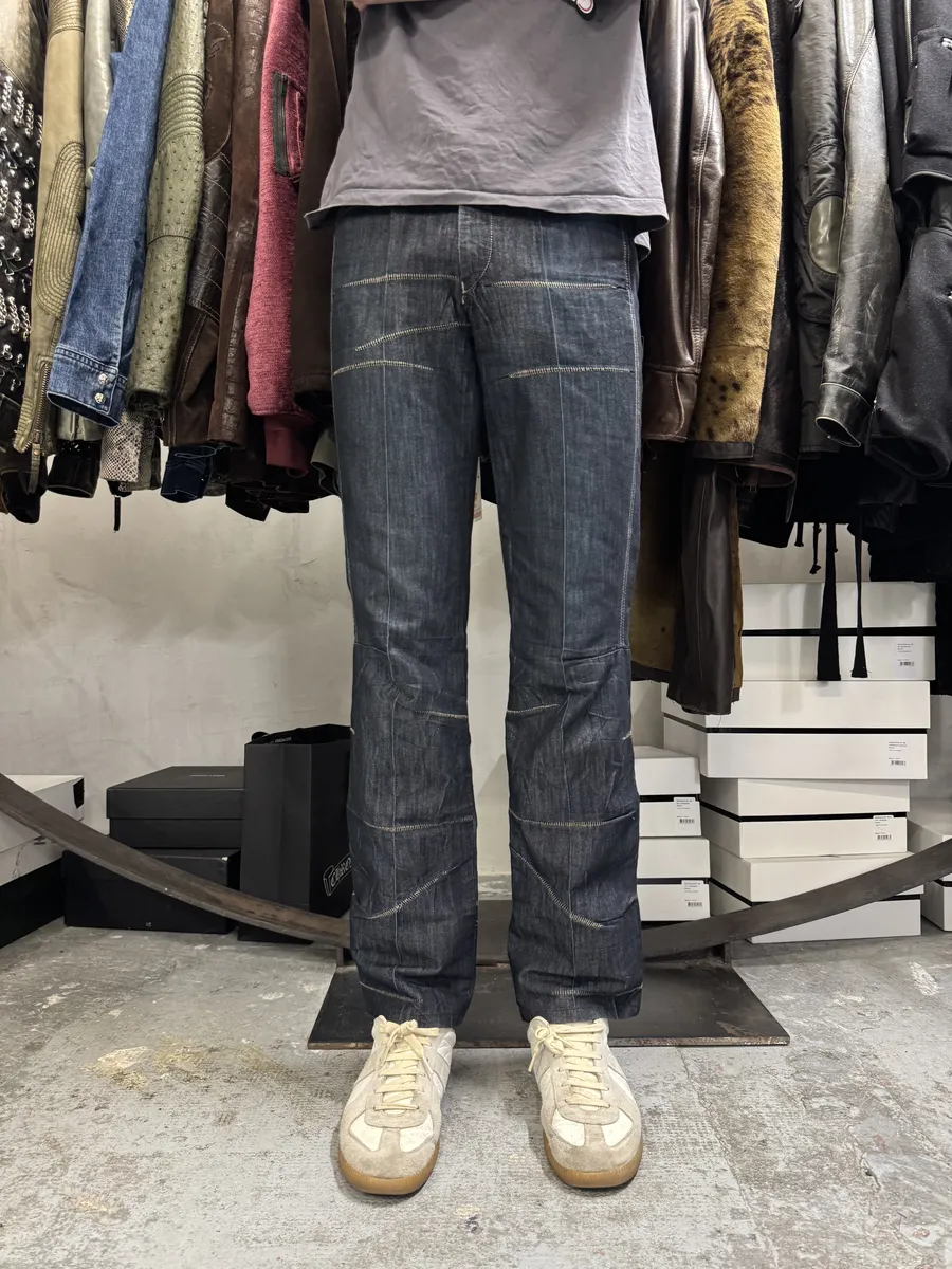 2000s Marithé + François Girbaud Cut Raw Denim Jeans - Image 2