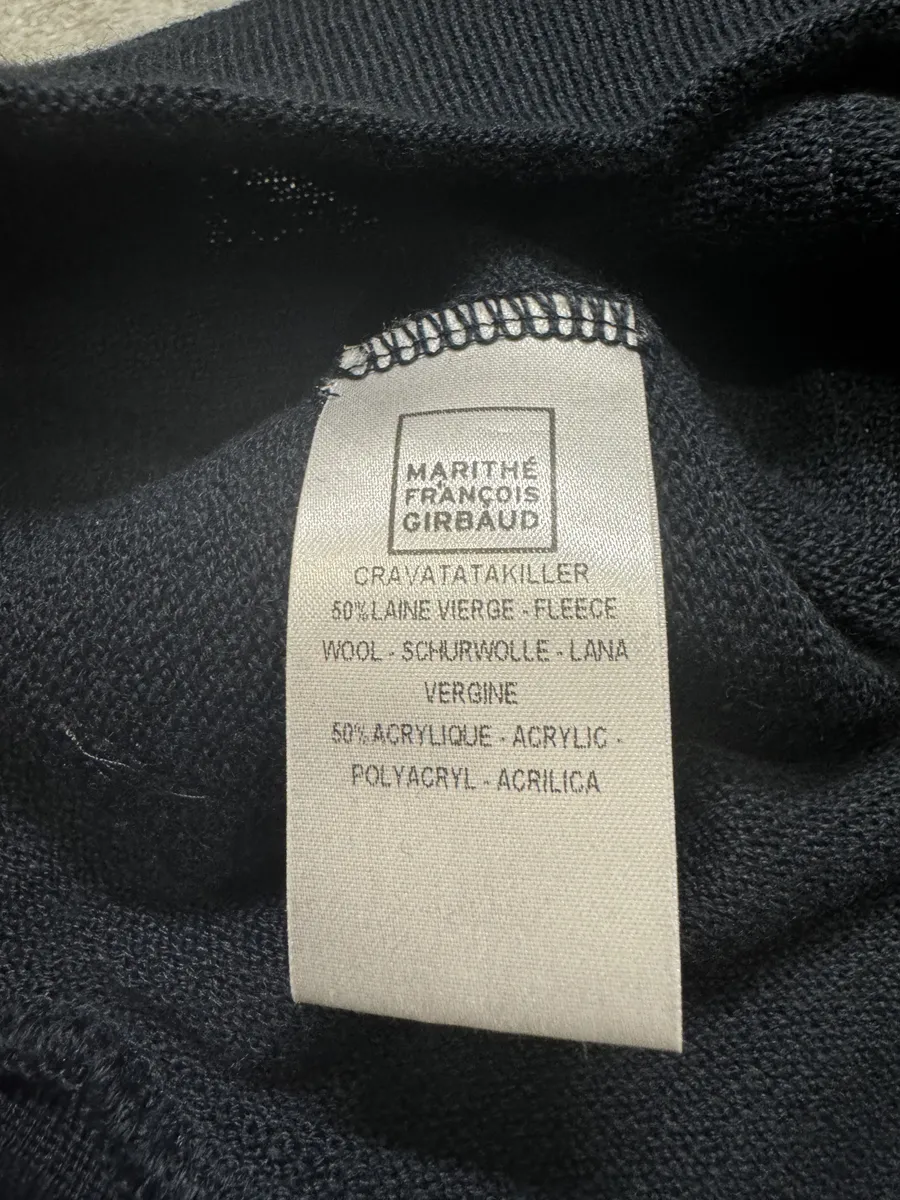 2000s Marithé + François Girbaud Dark Wool Olive Arms Knit Sweater - Image 8