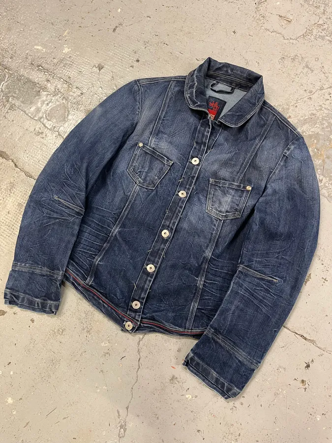 2000s Marithé + François Girbaud Faded Blue Denim Jacket - Image 2