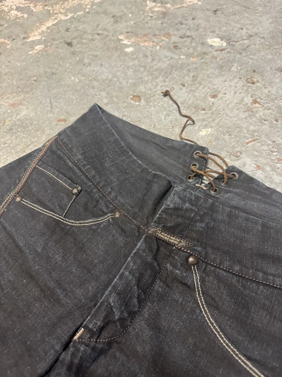 2000s Marithé + François Girbaud Flared Structured Rock Pants - Image 10
