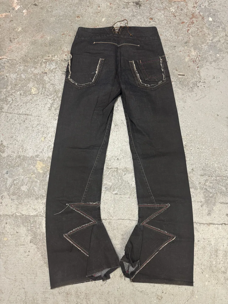 2000s Marithé + François Girbaud Flared Structured Rock Pants - Image 3