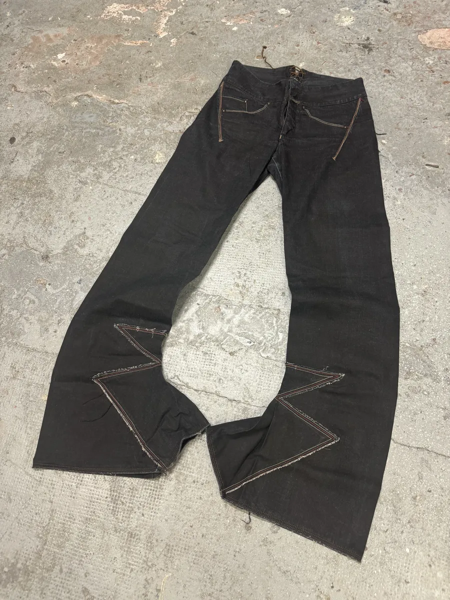 2000s Marithé + François Girbaud Flared Structured Rock Pants - Image 8