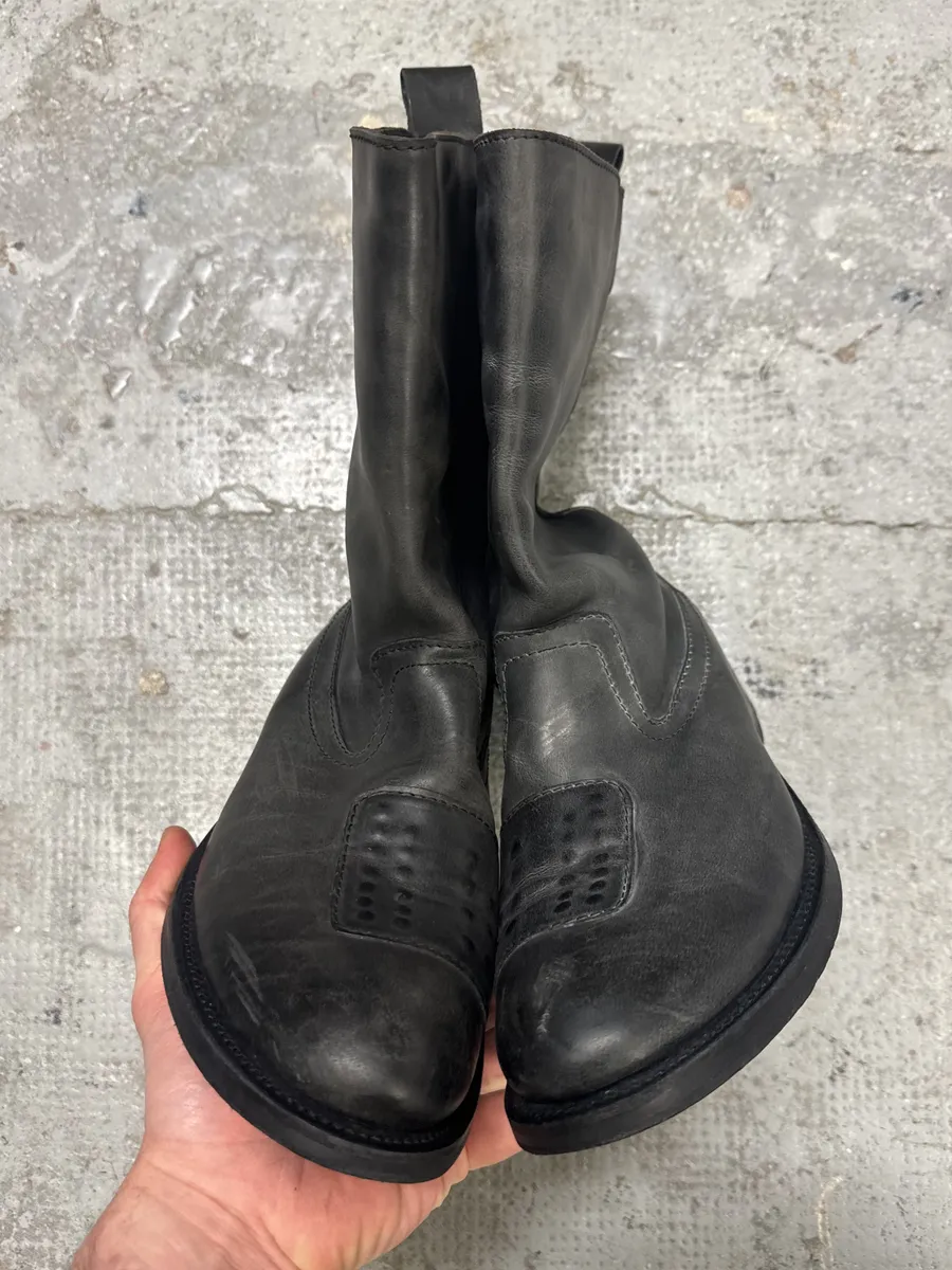 2000s Marithé + François Girbaud Grey Ankle Leather Boots - Image 3