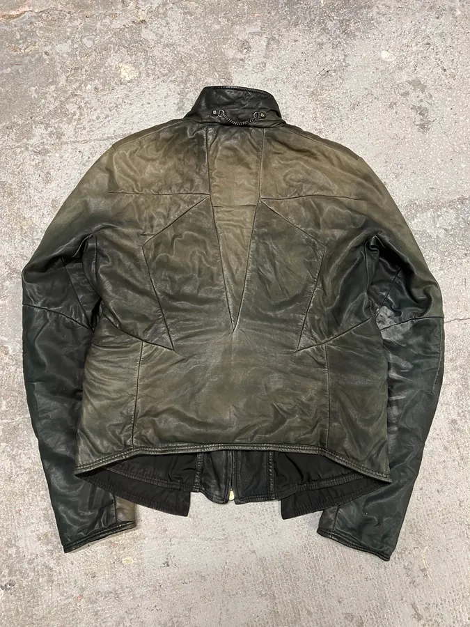 2000s Marithé + François Girbaud Grey Brut Leather Jacket - Image 2