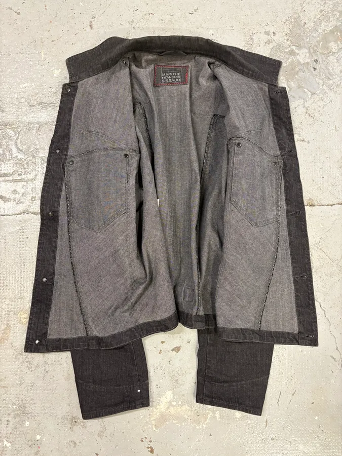 2000s Marithé + François Girbaud Grey Signature Buttoned Jacket - Image 7