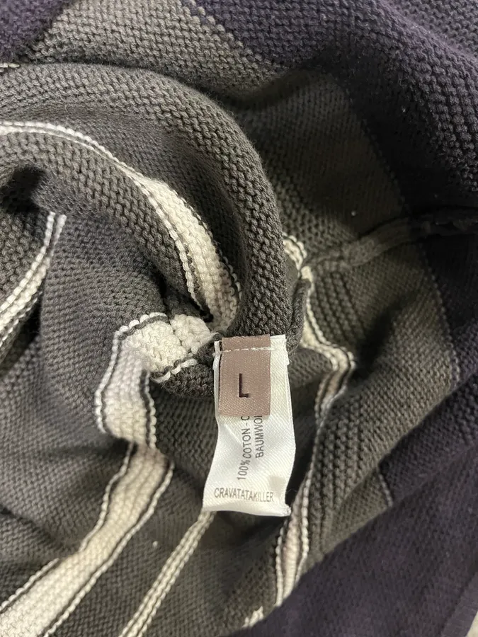 2000s Marithé + François Girbaud Grey Stripped Sweater - Image 9