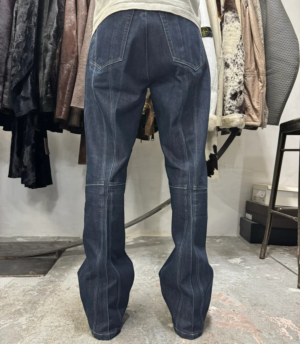 2000s Marithé + François Girbaud Navy Brut Denim Large Jeans - Image 3