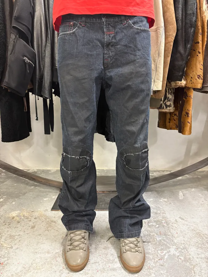 2000s Marithé + François Girbaud Navy Denim Artisanal Pants - Image 2