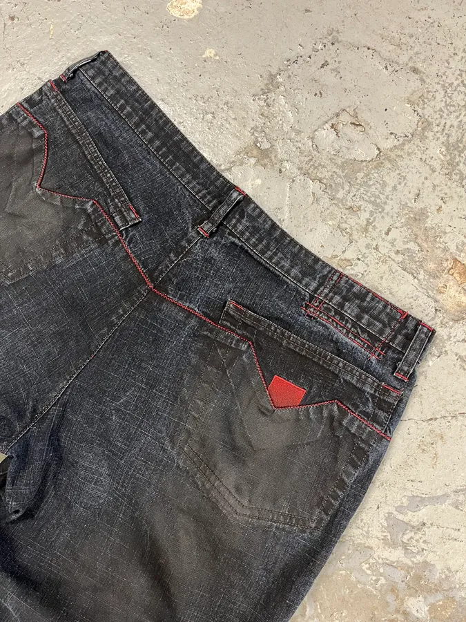 2000s Marithé + François Girbaud Navy Denim Artisanal Pants - Image 8
