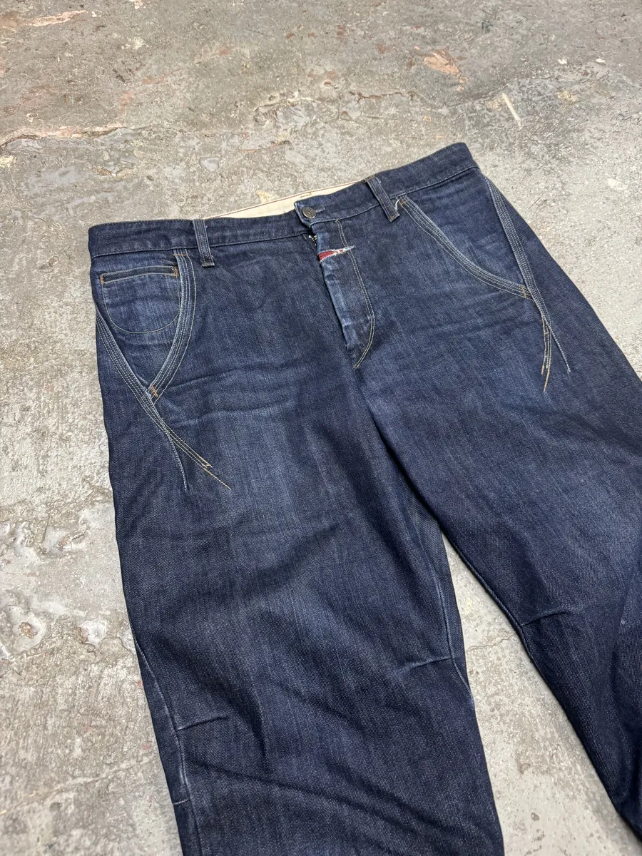 2000s Marithé + François Girbaud Navy Structured Denim Jeans - Image 8