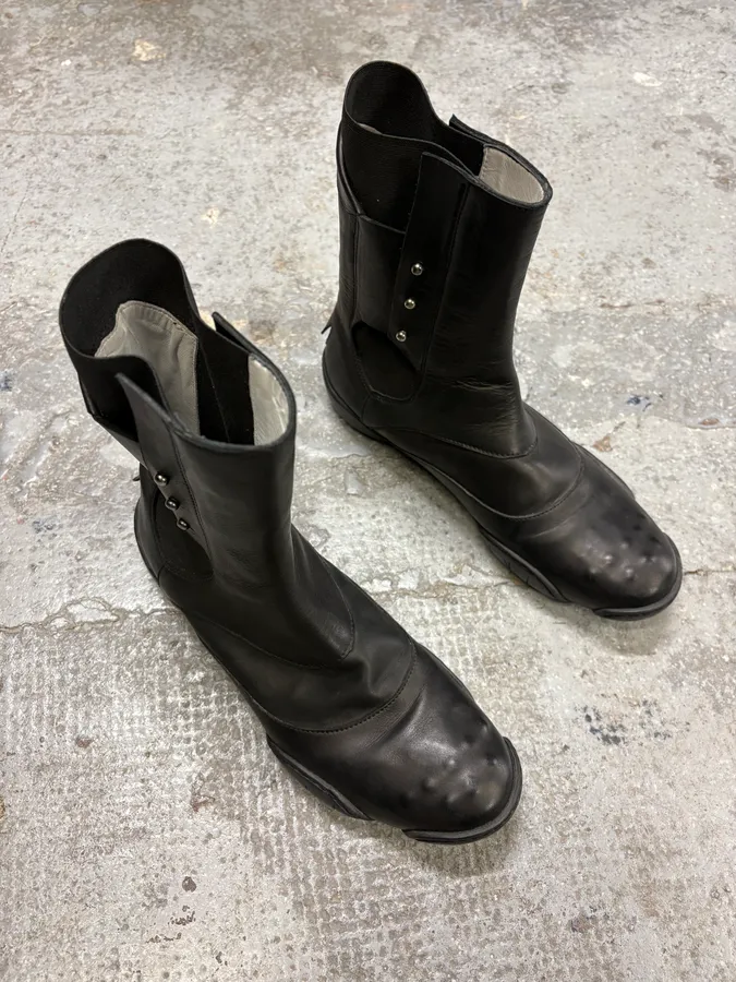 2000s Marithé + François Girbaud Ninja Black Ankle Boots - Image 5