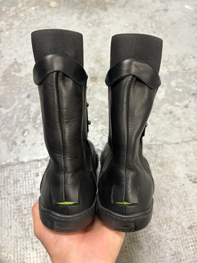 2000s Marithé + François Girbaud Ninja Black Ankle Boots - Image 7