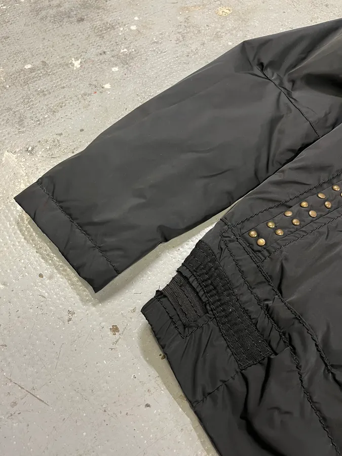 2000s Marithé + François Girbaud Nylon Black Studded Puffer Jacket - Image 6