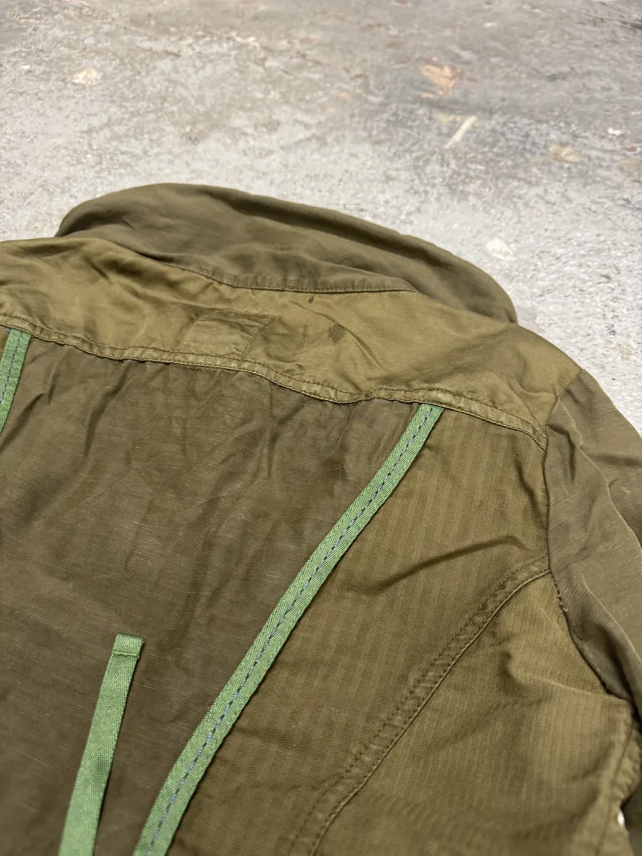 2000s Marithé + François Girbaud Olive Bondage Cropped Hybrid Jacket - Image 5