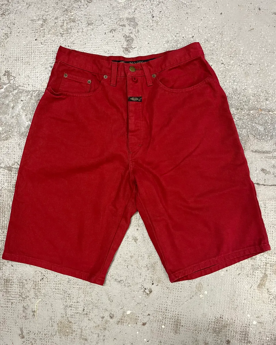 2000s Marithé + François Girbaud Red Cozy Large Shorts - Image 2