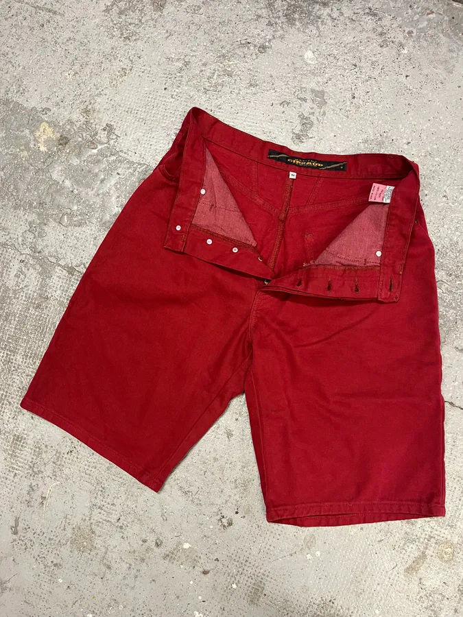 2000s Marithé + François Girbaud Red Cozy Large Shorts - Image 6