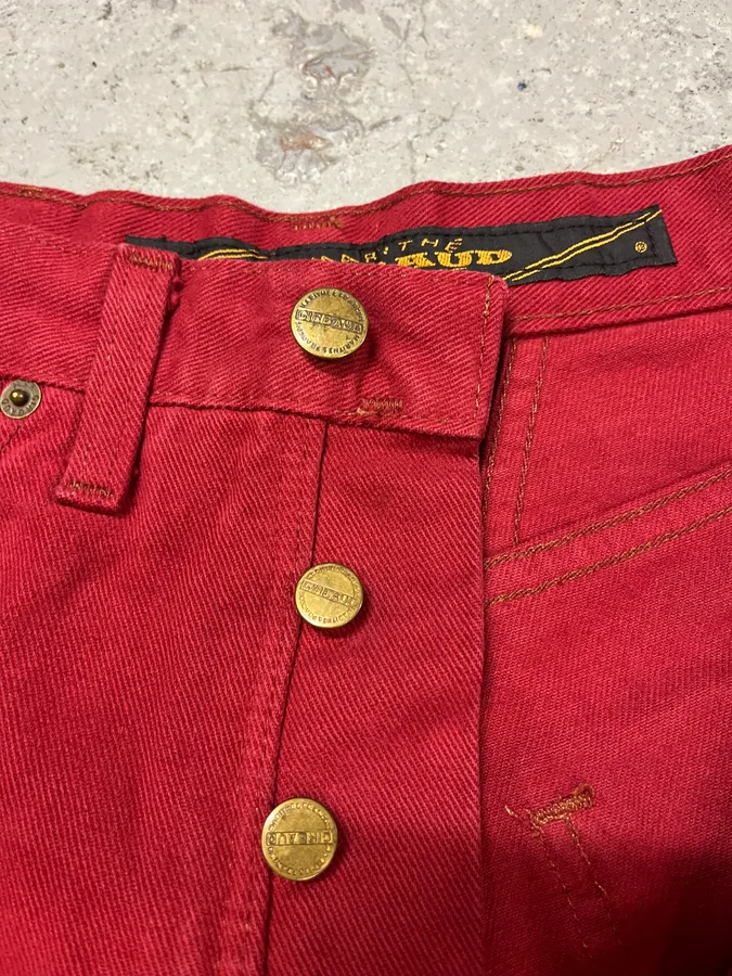 2000s Marithé + François Girbaud Red Cozy Large Shorts - Image 9