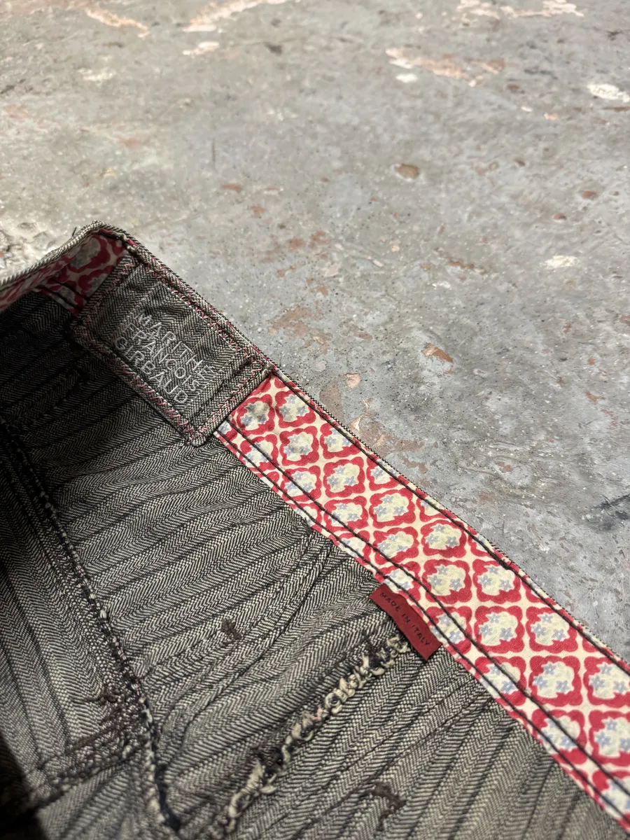 2000s Marithé + François Girbaud Stripped Grey Relaxed Pants - Image 10
